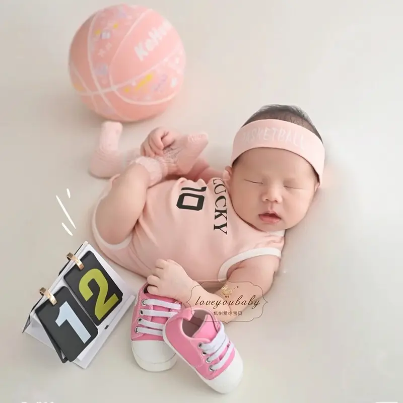 Baby Girl Pink Basketball Theme Set - Newborn Photography Props